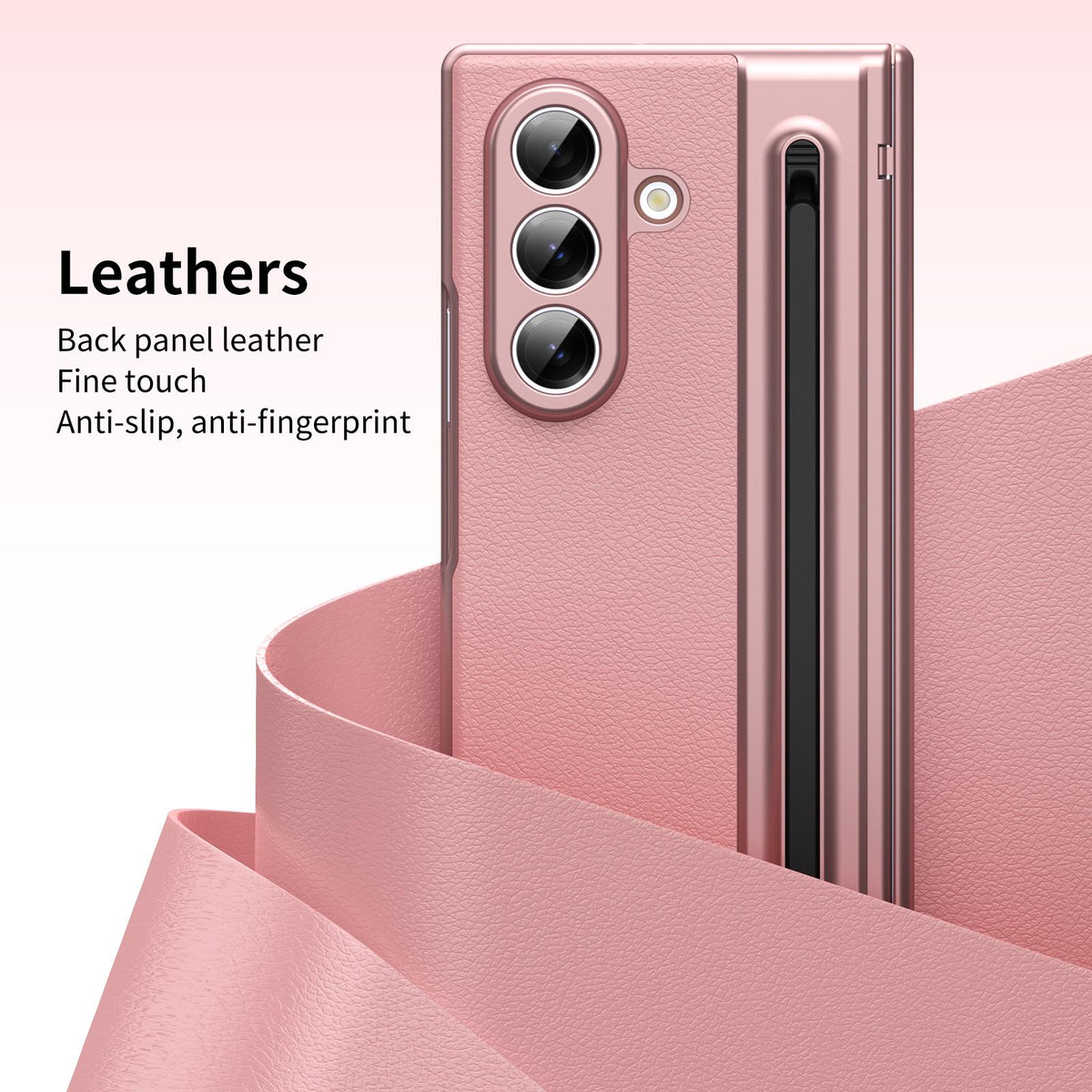 For Galaxy Z Fold8 Ultra 5G Integrated PC + PU Phone Case with Pen / Pen Box - Pink - EDA007453006E