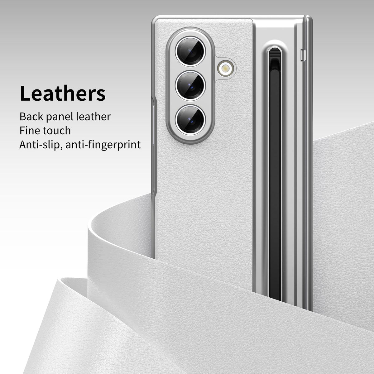 For Galaxy Z Fold8 Ultra 5G Integrated PC + PU Phone Case with Pen / Pen Box - White - EDA007453006F