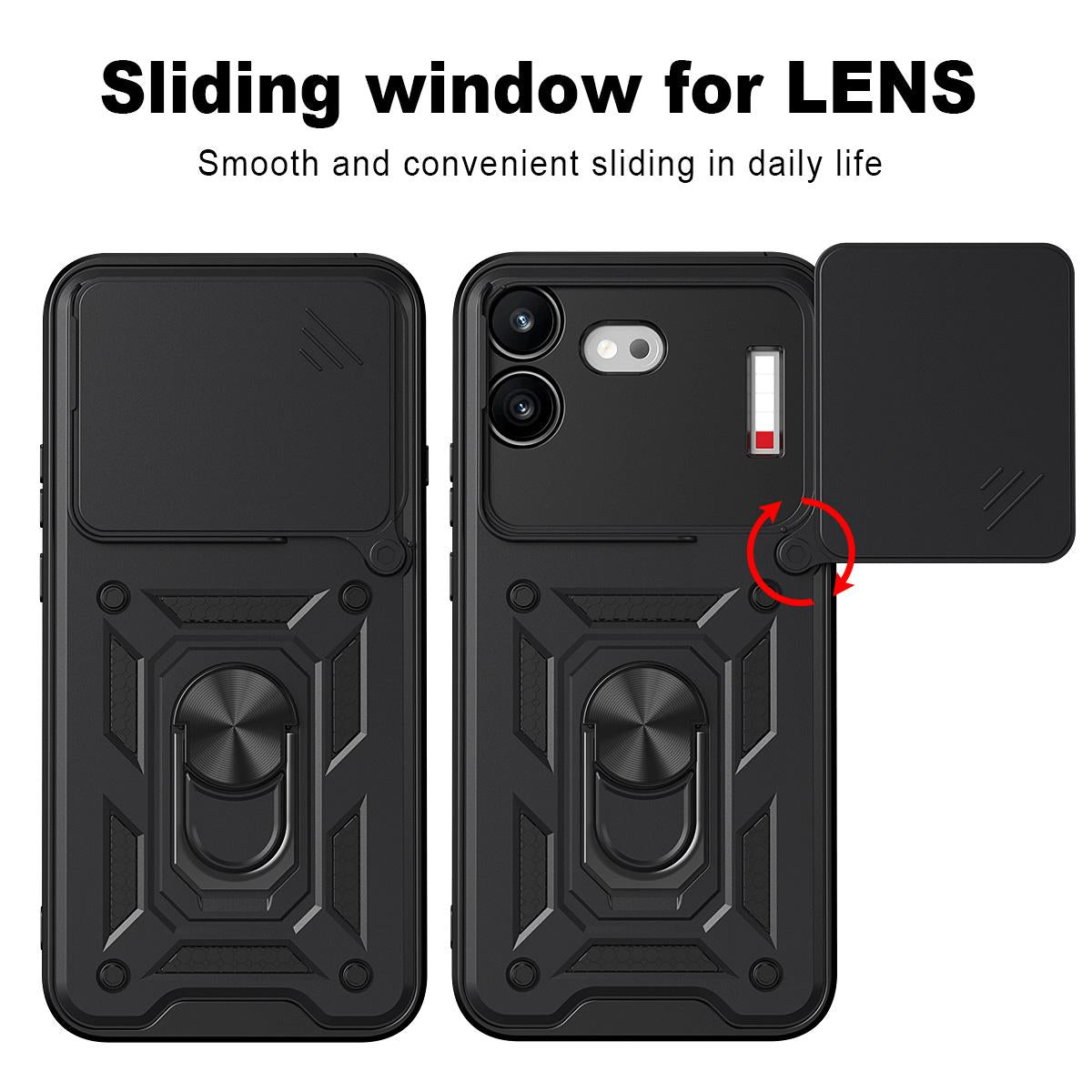 For Nothing Phone 4b Sliding Camera Cover Design TPU+PC Phone Case(Red)