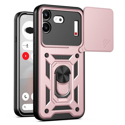 For Nothing Phone 4b Sliding Camera Cover Design TPU+PC Phone Case(Rose Gold)