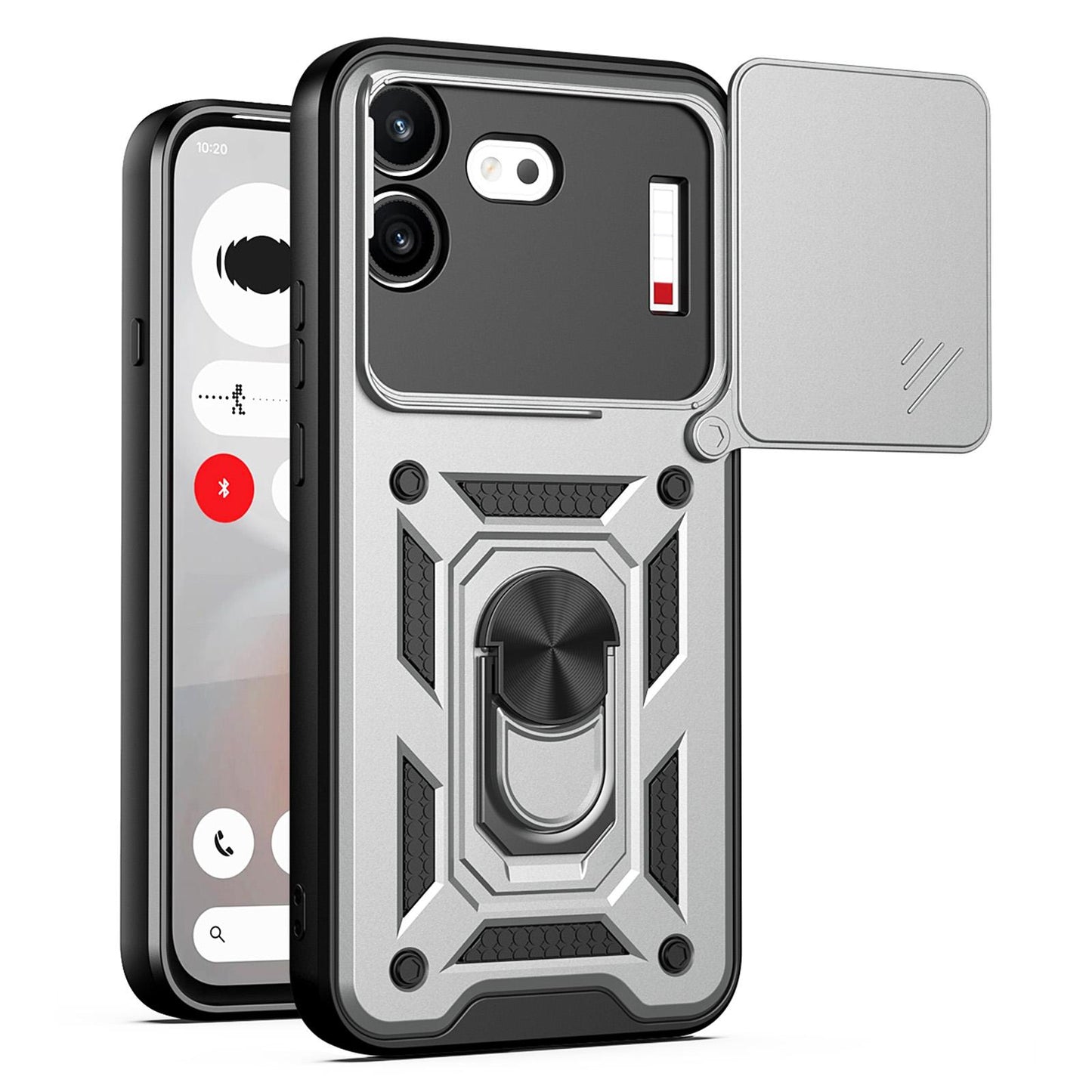 For Nothing Phone 4b Sliding Camera Cover Design TPU+PC Phone Case(Silver)