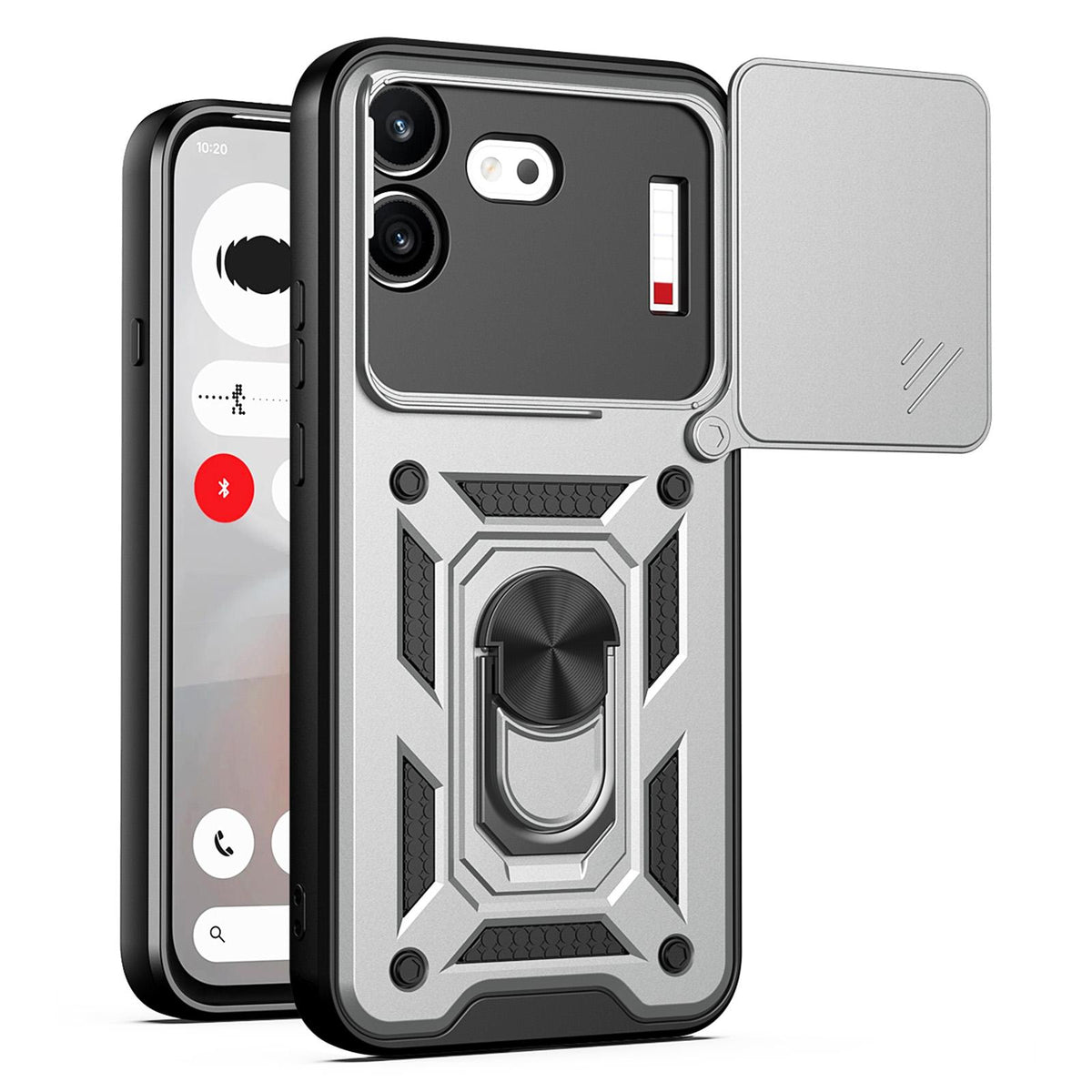 For Nothing Phone 4b Sliding Camera Cover Design TPU+PC Phone Case - Silver - EDA007453209G