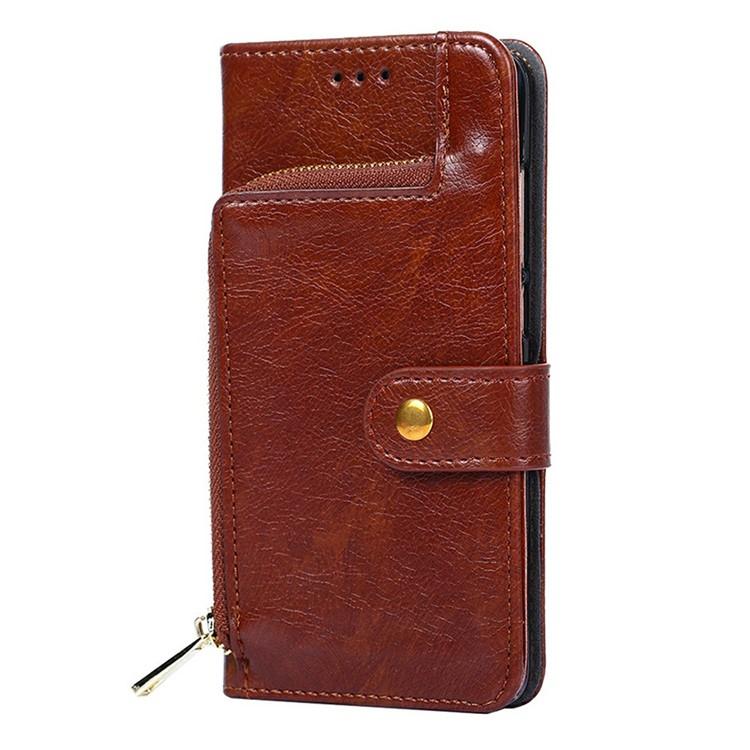 For Redmi K90 Pro Max 5G / Poco F8 Ultra Zipper Bag Leather Phone Case(Brown)