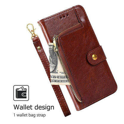 For Redmi K90 Pro Max 5G / Poco F8 Ultra Zipper Bag Leather Phone Case(Brown)