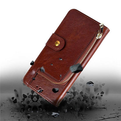 For Redmi K90 Pro Max 5G / Poco F8 Ultra Zipper Bag Leather Phone Case(Brown)
