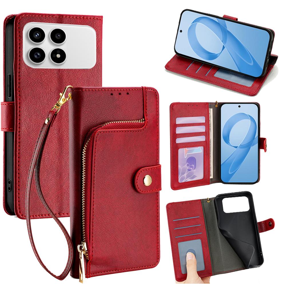For Redmi K90 Pro Max 5G / Poco F8 Ultra Zipper Bag Leather Phone Case(Red)