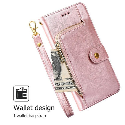 For Redmi K90 Pro Max 5G / Poco F8 Ultra Zipper Bag Leather Phone Case(Rose Gold)