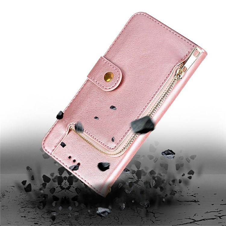 For Redmi K90 Pro Max 5G / Poco F8 Ultra Zipper Bag Leather Phone Case(Rose Gold)