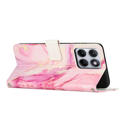 For Motorola Edge 5G 2026 Painted Marble Pattern Leather Phone Case - Rose Gold - EDA007471829C