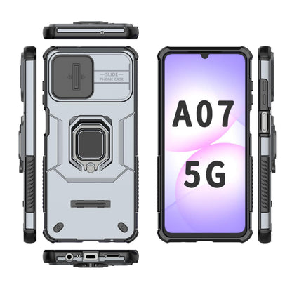 For Galaxy A07 4G Sliding Camshield TPU + PC Shockproof Phone Case with Holder(Grey)