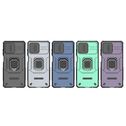 For Galaxy A07 4G Sliding Camshield TPU + PC Shockproof Phone Case with Holder(Grey)