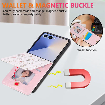 For Galaxy Z Flip8 5G Printed Double Buckle RFID Anti-theft Phone Case - Dried Flower World - EDA007472907B