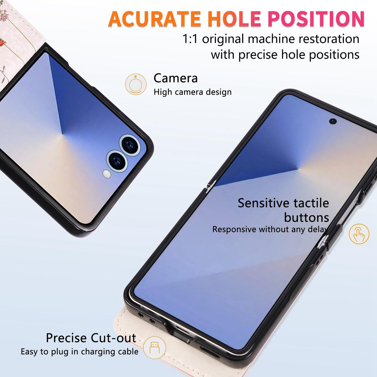 For Galaxy Z Flip8 5G Printed Double Buckle RFID Anti-theft Phone Case - Dried Flower World - EDA007472907B