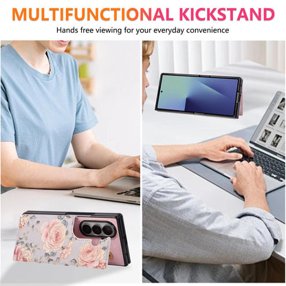 For Galaxy Z Fold8 Ultra 5G Printed Double Buckle RFID Anti-theft Phone Case - Pastoral Rose - EDA007472908A
