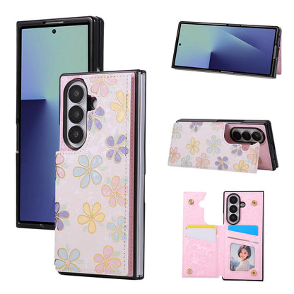 For Galaxy Z Fold8 Ultra 5G Printed Double Buckle RFID Anti-theft Phone Case - Blossoming Flowers - EDA007472908C