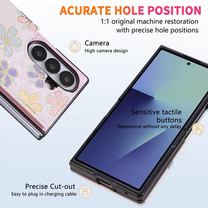 For Galaxy Z Fold8 Ultra 5G Printed Double Buckle RFID Anti-theft Phone Case - Blossoming Flowers - EDA007472908C
