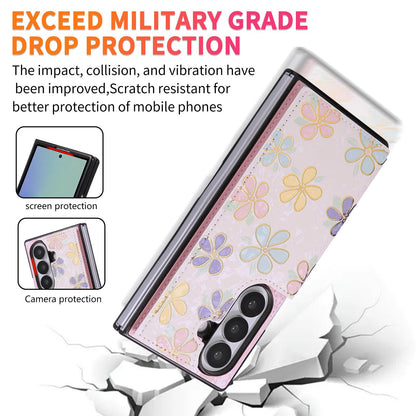 For Galaxy Z Fold8 Ultra 5G Printed Double Buckle RFID Anti-theft Phone Case - Blossoming Flowers - EDA007472908C