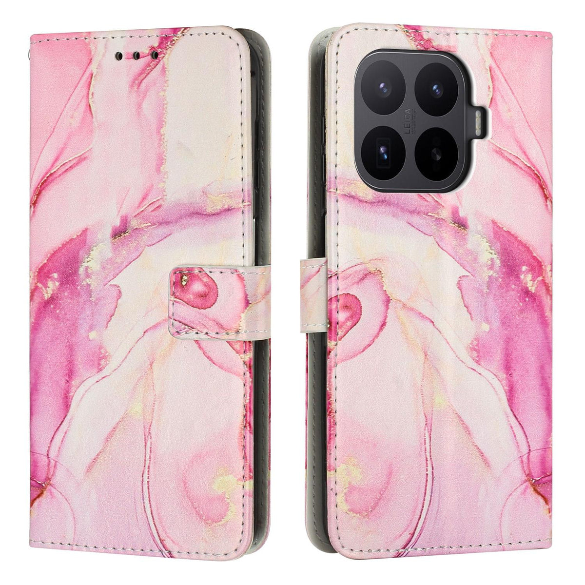 For Xiaomi 17T 5G Painted Marble Pattern Leather Phone Case - Rose Gold - EDA007474220C