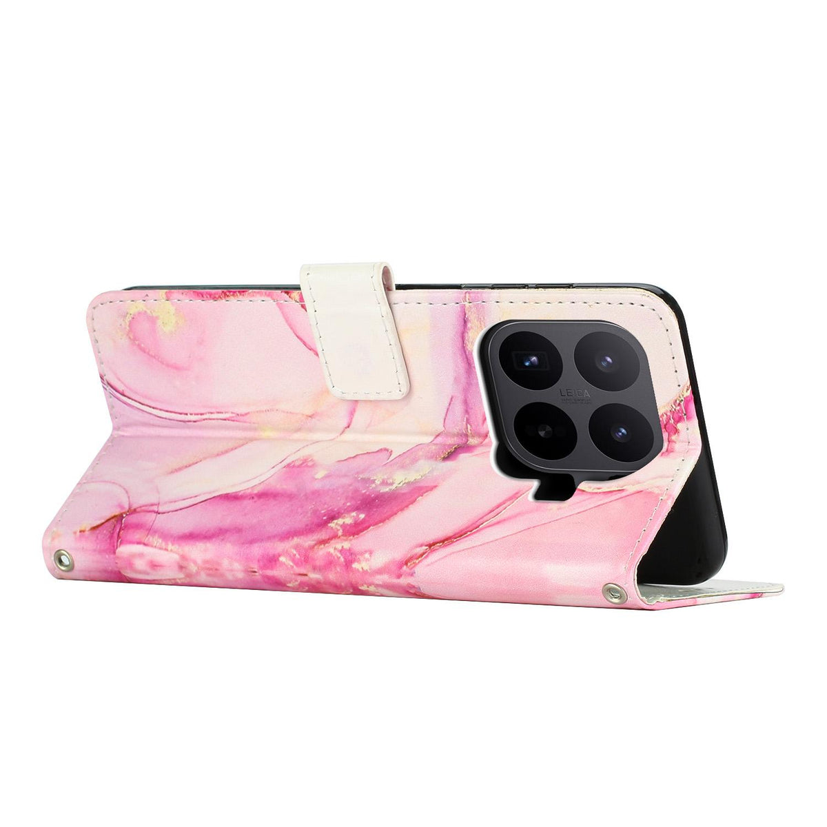 For Xiaomi 17T 5G Painted Marble Pattern Leather Phone Case - Rose Gold - EDA007474220C