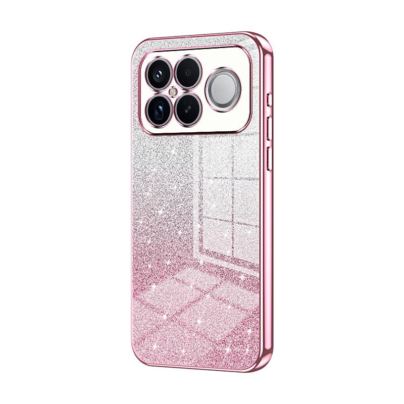 For Redmi K90 Pro Max / Poco F8 Ultra Gradient Glitter Powder Electroplated Phone Case(Pink)