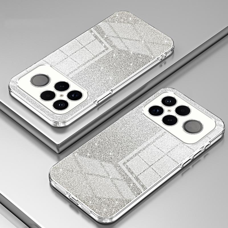 For Redmi K90 Pro Max / Poco F8 Ultra Gradient Glitter Powder Electroplated Phone Case(Transparent)