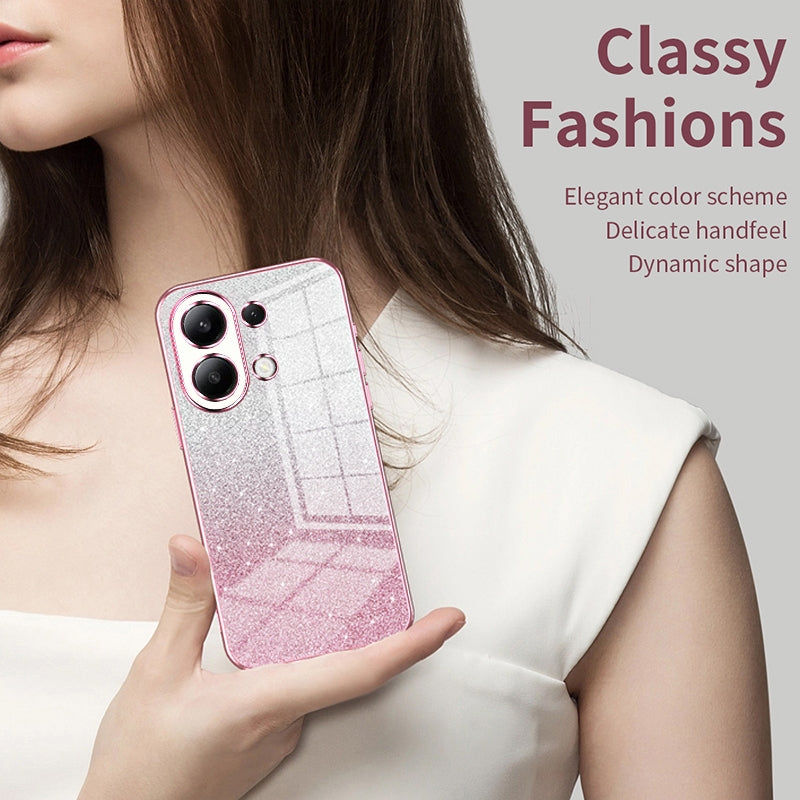 For Redmi K90 Pro Max / Poco F8 Ultra Gradient Glitter Powder Electroplated Phone Case(Pink)