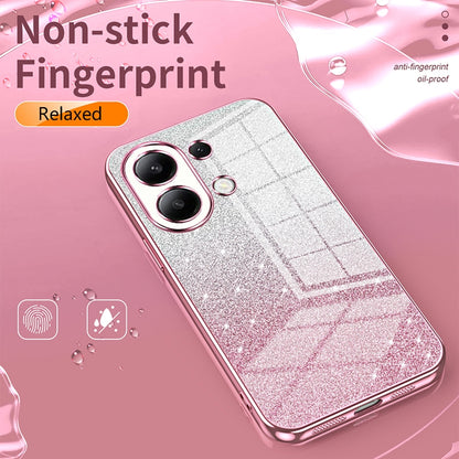 For Redmi K90 Pro Max / Poco F8 Ultra Gradient Glitter Powder Electroplated Phone Case(Transparent)