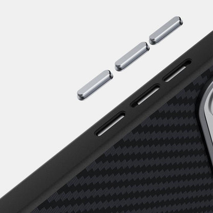 For Redmi K90 Pro Max/Poco F8 Ultra ABEEL C Carbon Fiber Series 6D Micro Relief MagSafe Phone Case(Black Red)