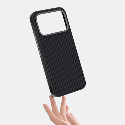 For Redmi K90 Pro Max/Poco F8 Ultra ABEEL C Carbon Fiber Series 6D Micro Relief MagSafe Phone Case(Black Blue)