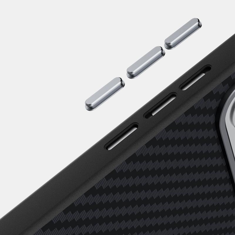 For Redmi K90 Pro Max/Poco F8 Ultra ABEEL C Carbon Fiber Series 6D Micro Relief MagSafe Phone Case(Black Grey)