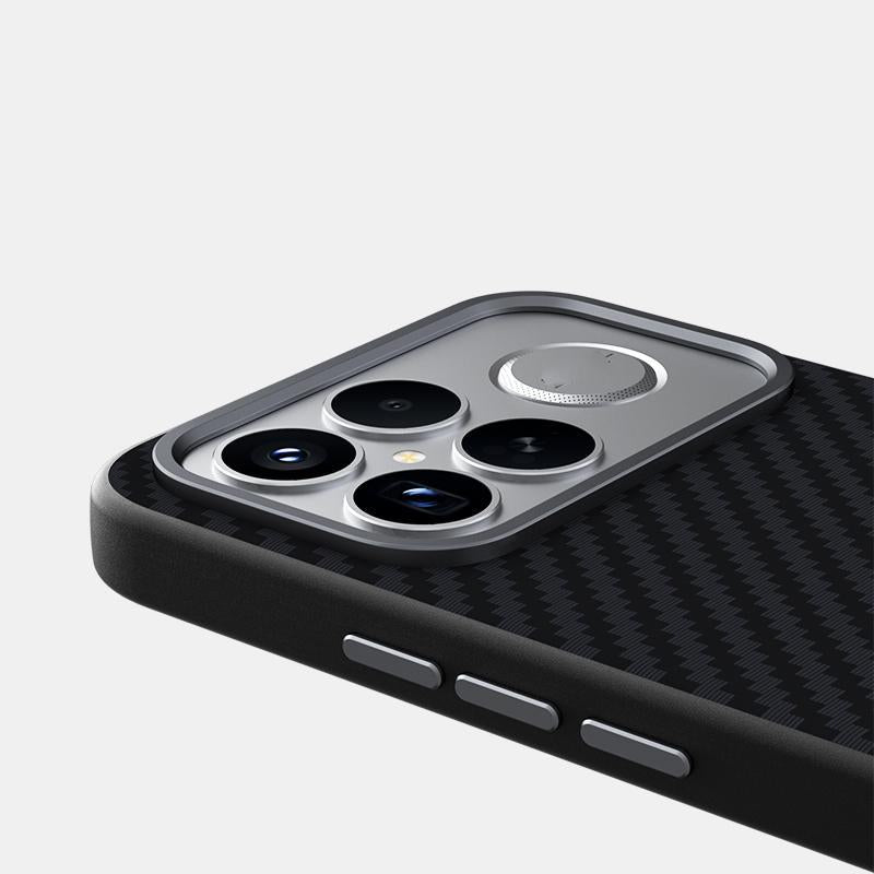 For Redmi K90 Pro Max/Poco F8 Ultra ABEEL C Carbon Fiber Series 6D Micro Relief MagSafe Phone Case(Black Grey)