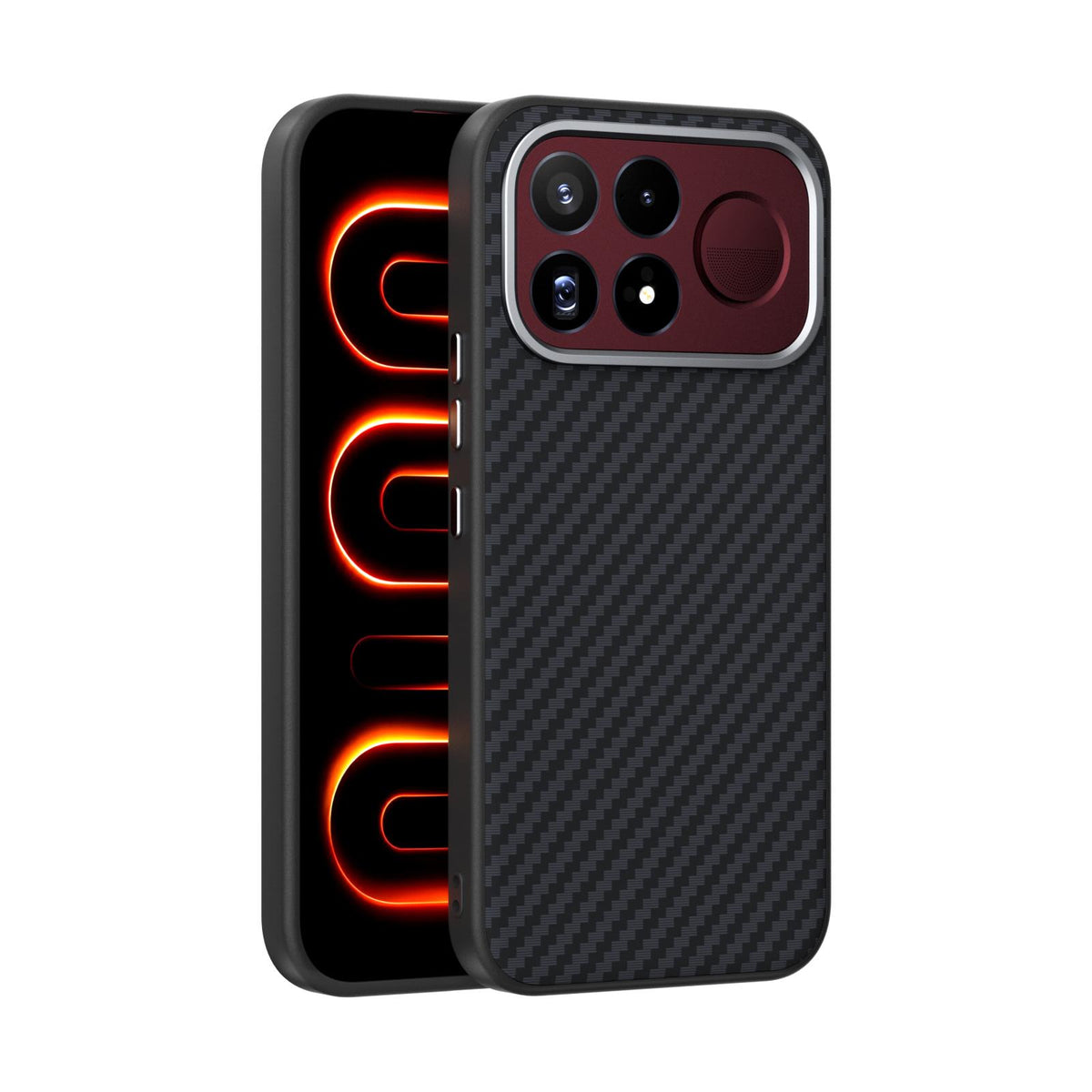 For Redmi K100 Pro Max 5G ABEEL C Carbon Fiber Series 6D Micro Relief MagSafe Phone Case - Black - EDA007485308A