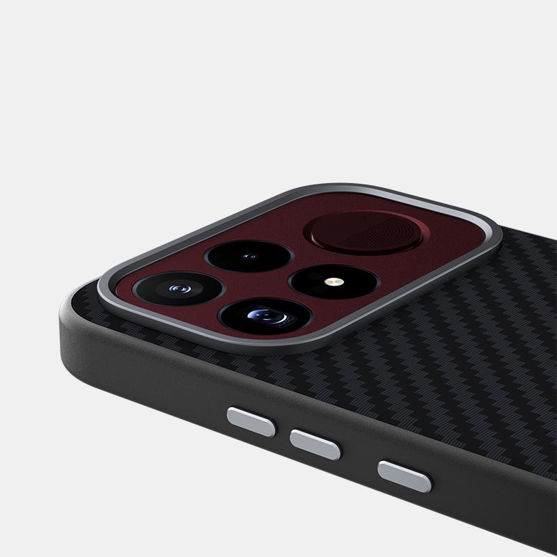 For Redmi K100 Pro Max 5G ABEEL C Carbon Fiber Series 6D Micro Relief MagSafe Phone Case - Black - EDA007485308A