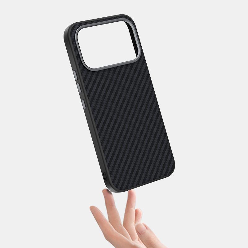 For Redmi K100 Pro Max 5G ABEEL C Carbon Fiber Series 6D Micro Relief MagSafe Phone Case - Black Red - EDA007485308B