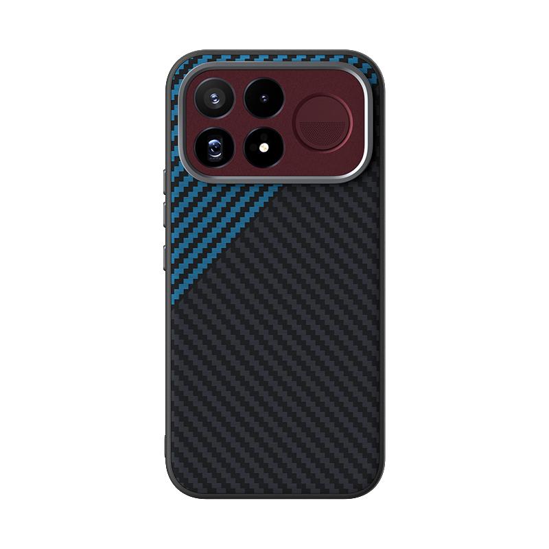 For Redmi K100 Pro Max 5G ABEEL C Carbon Fiber Series 6D Micro Relief MagSafe Phone Case - Black Blue - EDA007485308C