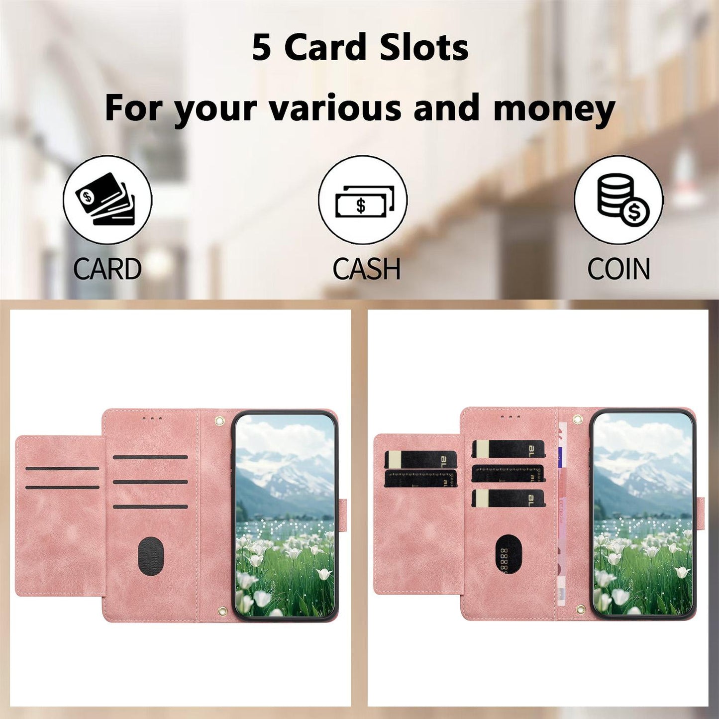 For Redmi Note 17 4G Global 171mm Tulips Embossed Leather Phone Case with Lanyard(Pink)