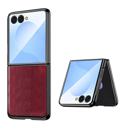 For Galaxy Z Flip8 5G VIETAO Crazy Horse Texture PU Phone Case(Red)