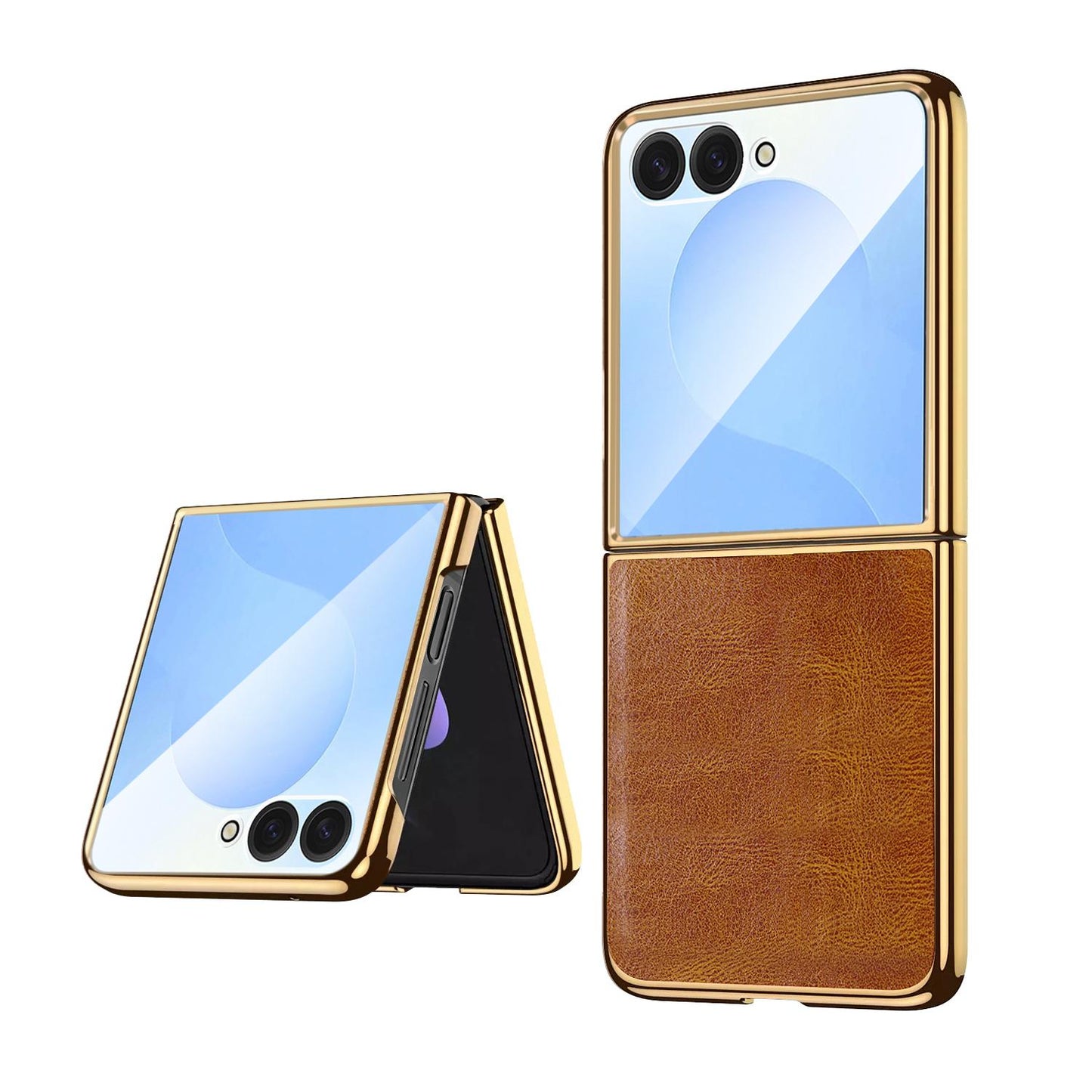 For Galaxy Z Flip8 5G VIETAO Crazy Horse Texture PU Phone Case(Brown)