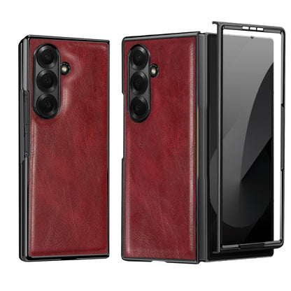 For Galaxy Fold8 Ultra 5G VIETAO Crazy Horse Texture PU Phone Case(Red)