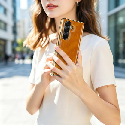 For Galaxy Fold8 Ultra 5G VIETAO Crazy Horse Texture PU Phone Case(Red)