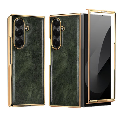 For Galaxy Fold8 Ultra 5G VIETAO Crazy Horse Texture PU Phone Case(Green)