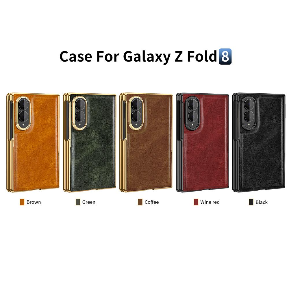 For Galaxy Fold8 5G VIETAO Crazy Horse Texture PU Phone Case - Red - EDA007501207B