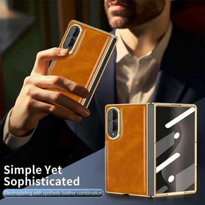 For Galaxy Fold8 5G VIETAO Crazy Horse Texture PU Phone Case - Red - EDA007501207B