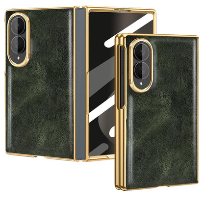 For Galaxy Fold8 5G VIETAO Crazy Horse Texture PU Phone Case - Green - EDA007501207E