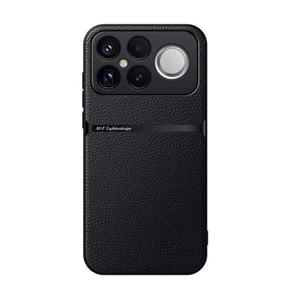 For Redmi K90 Pro Max / Xiaomi Poco F8 Ultra 5G Litchi Leather Magnetic Full Coverage Shockproof Phone Case(Black)