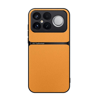 For Redmi K90 Pro Max / Xiaomi Poco F8 Ultra 5G Litchi Leather Magnetic Full Coverage Shockproof Phone Case(Yellow)