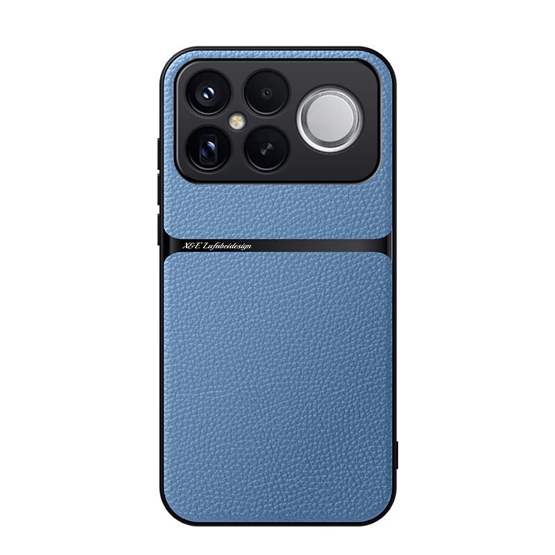 For Redmi K90 Pro Max / Xiaomi Poco F8 Ultra 5G Litchi Leather Magnetic Full Coverage Shockproof Phone Case(Blue)