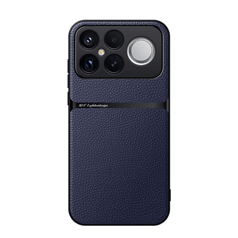 For Redmi K90 Pro Max / Xiaomi Poco F8 Ultra 5G Litchi Leather Magnetic Full Coverage Shockproof Phone Case(Navy Blue)