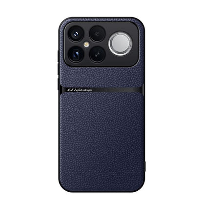 For Redmi K90 Pro Max / Xiaomi Poco F8 Ultra 5G Litchi Leather Magnetic Full Coverage Shockproof Phone Case(Navy Blue)