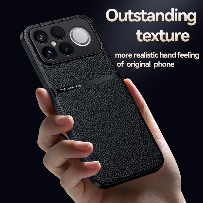 For Redmi K90 Pro Max / Xiaomi Poco F8 Ultra 5G Litchi Leather Magnetic Full Coverage Shockproof Phone Case(Navy Blue)